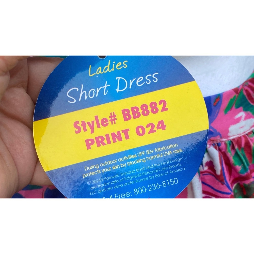 Banana Boat Sundress Size LARGE new with tags Mauve Floral UPF 50+ Halter - Picture 6 of 6